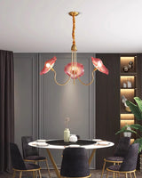Lustre Fleures Vintage En Verre
