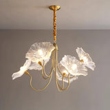 Lustre Fleures Vintage En Verre
