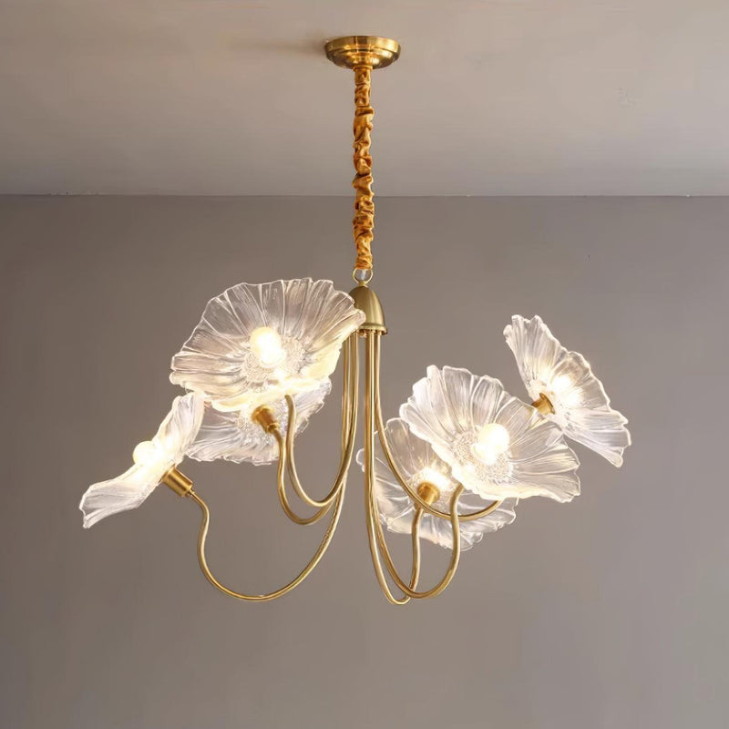 Lustre Fleures Vintage En Verre