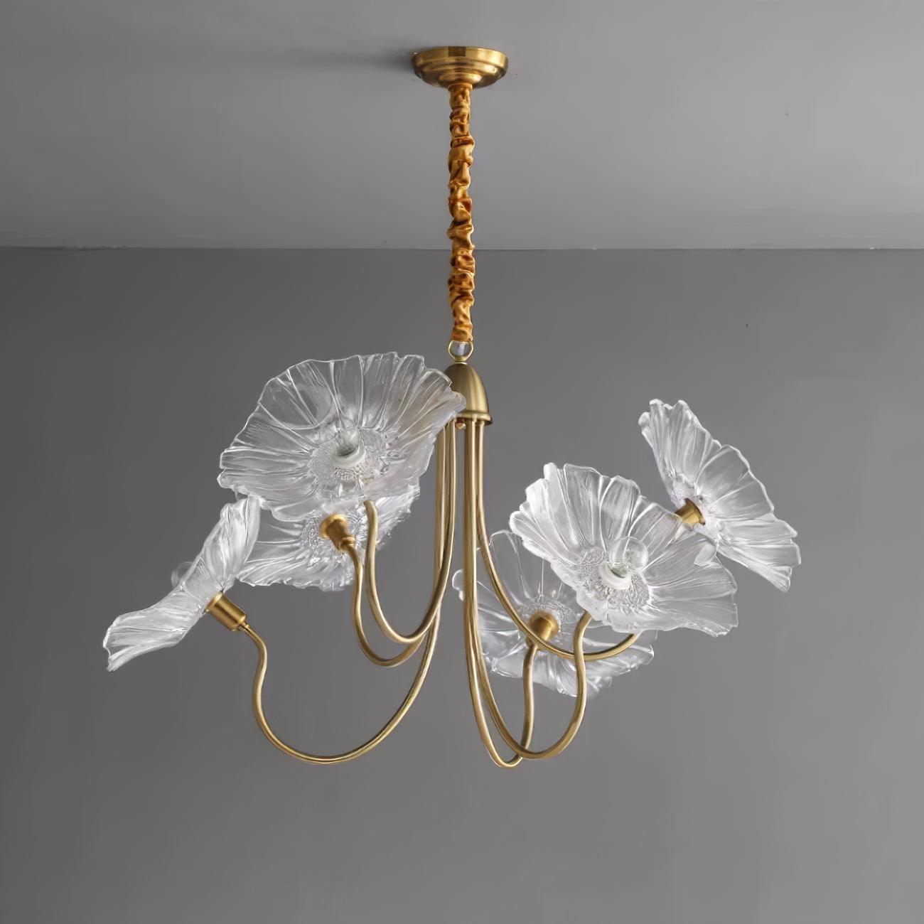 Lustre Fleures Vintage En Verre