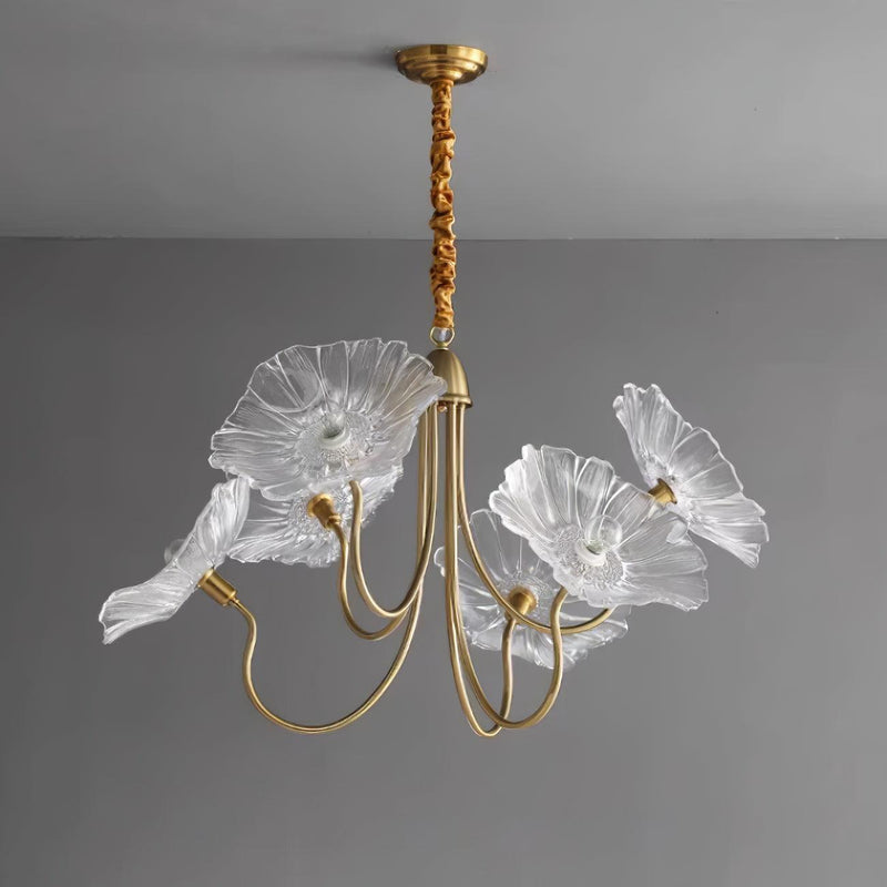 Lustre Fleures Vintage En Verre