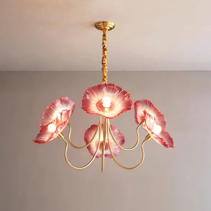 Lustre Fleures Vintage En Verre
