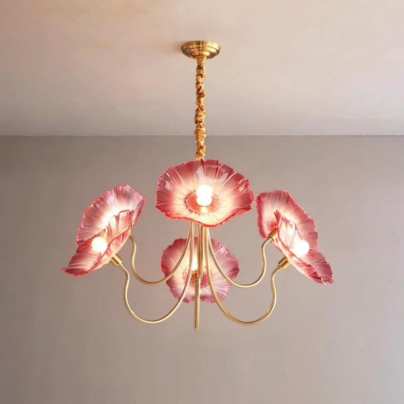 Lustre Fleures Vintage En Verre