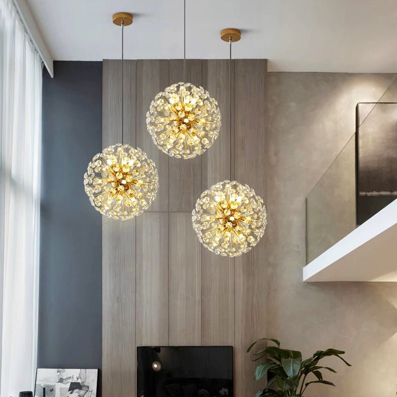 Lustre - Suspension Rond en Cristal Moderne