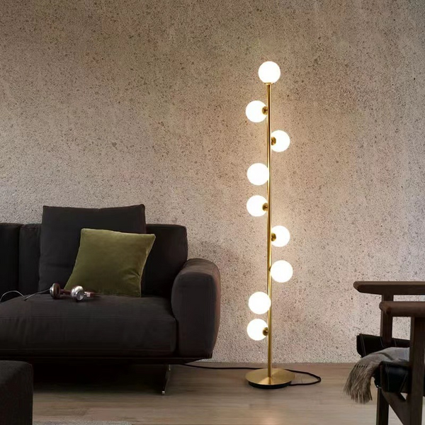 Lampadaire Nordique Marbre et Laiton