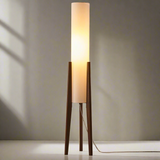 Lampadaire Noyer Sur Pied Bois Massif Épuré
