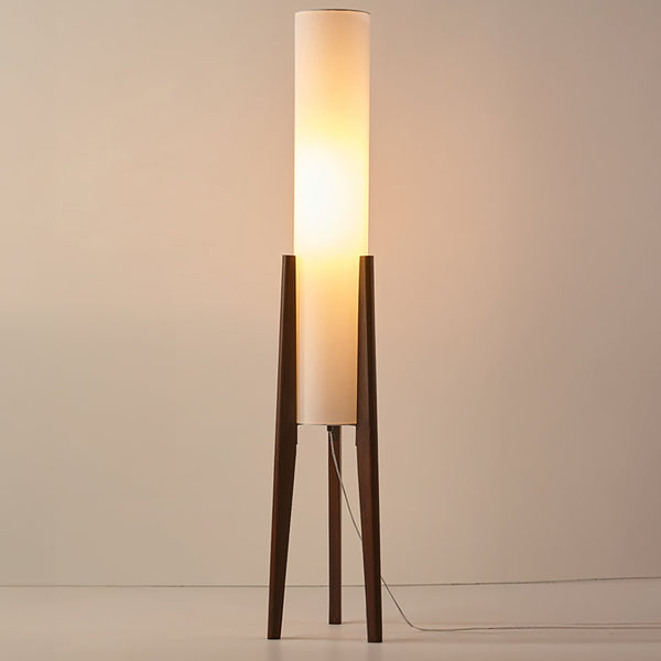 Lampadaire Noyer Sur Pied Bois Massif Épuré
