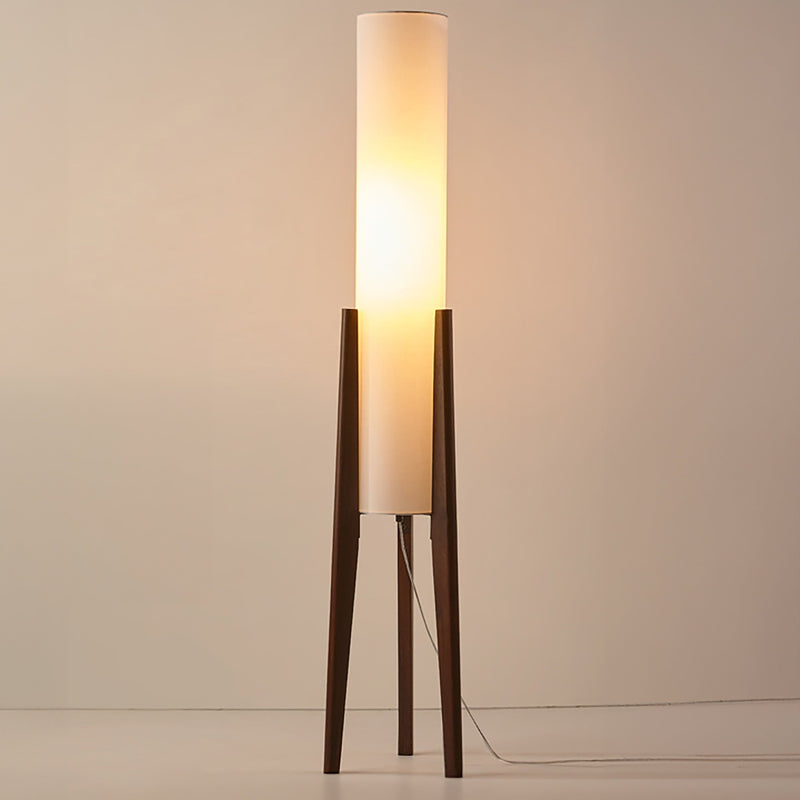 Lampadaire Noyer Sur Pied Bois Massif Épuré