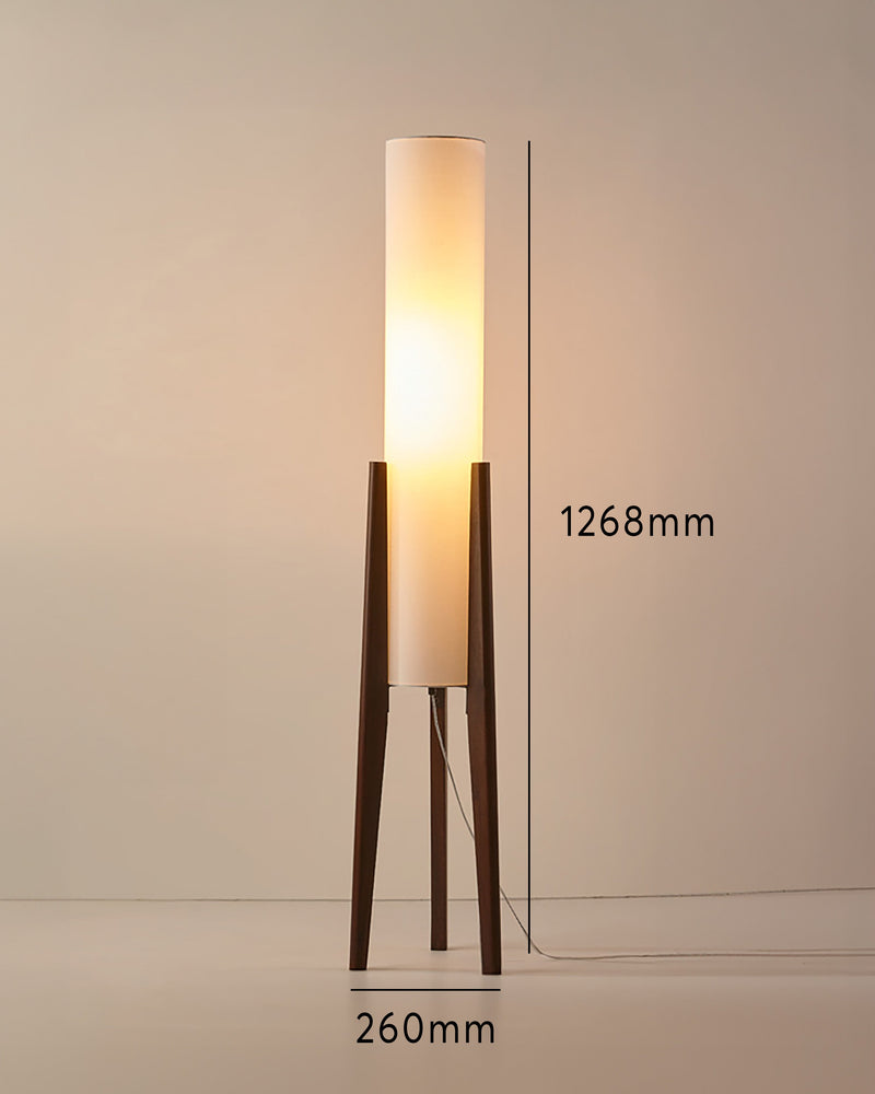 Lampadaire Noyer Sur Pied Bois Massif Épuré