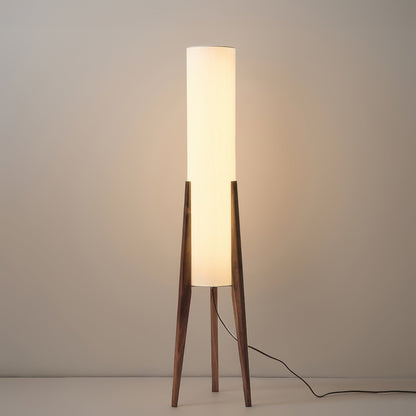 Lampadaire Noyer Sur Pied Bois Massif Épuré