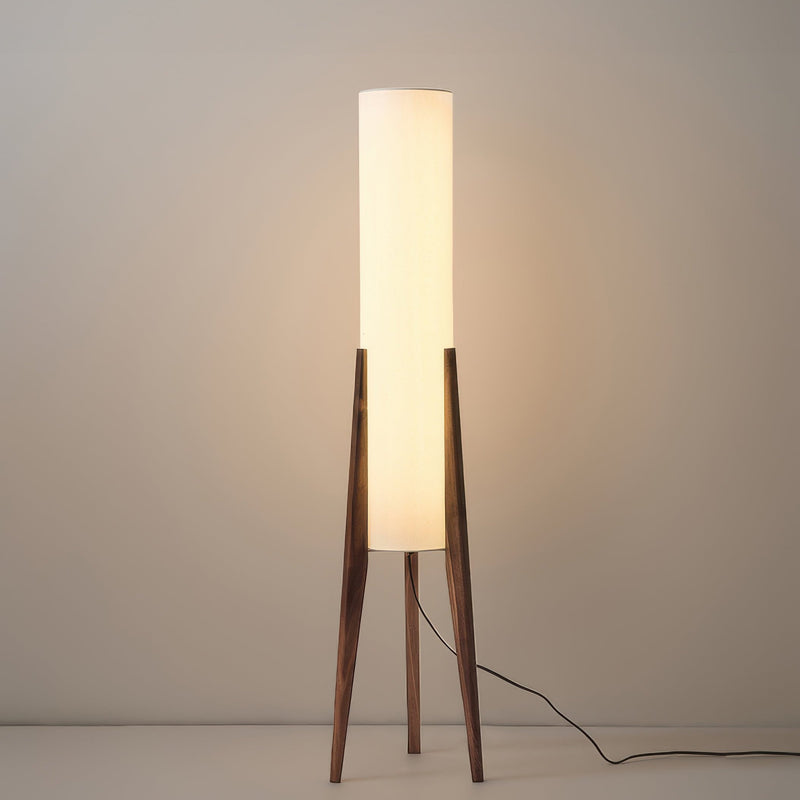 Lampadaire Noyer Sur Pied Bois Massif Épuré