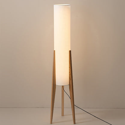Lampadaire Noyer Sur Pied Bois Massif Épuré