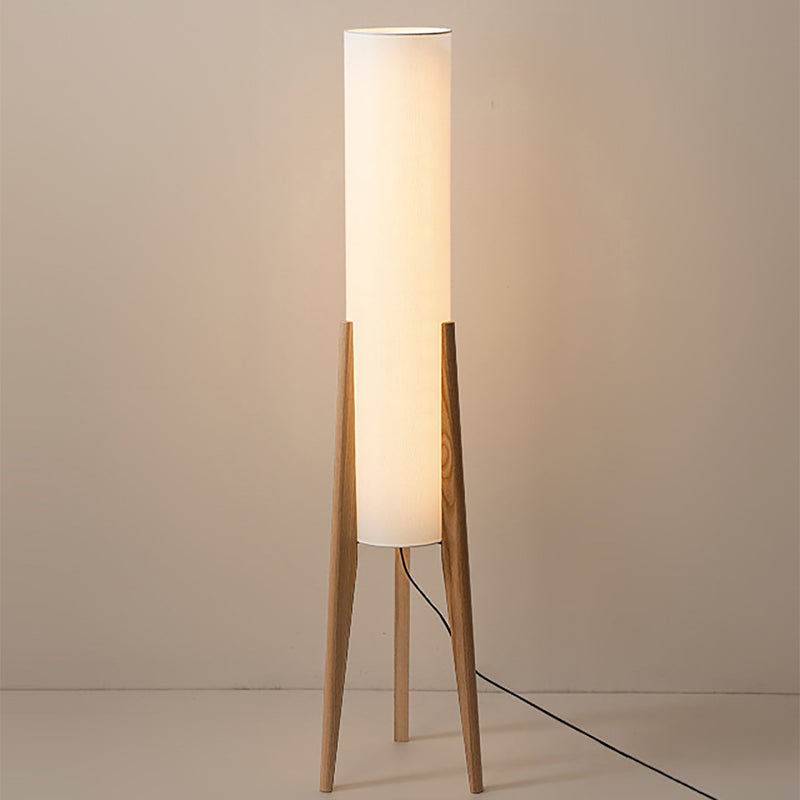 Lampadaire Noyer Sur Pied Bois Massif Épuré