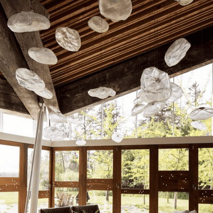 Suspension Luminaire Verre Nuage Soufflé