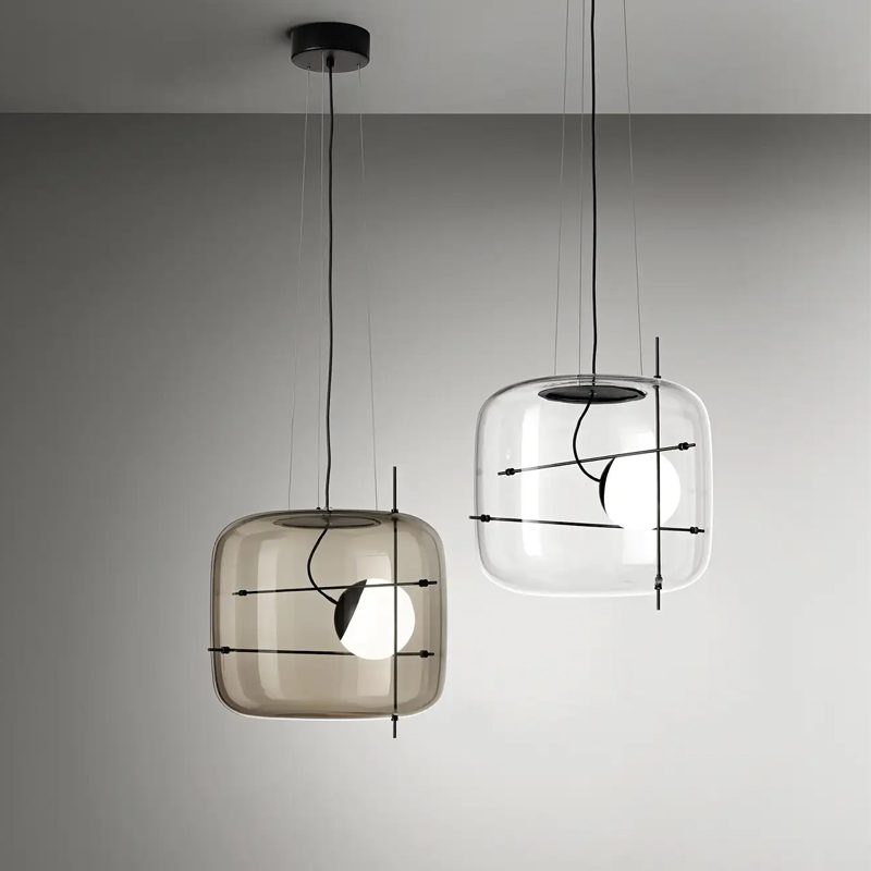 Suspension Luminaire Sphère Cubique En Verre