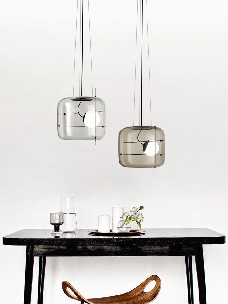 Suspension Luminaire Sphère Cubique En Verre