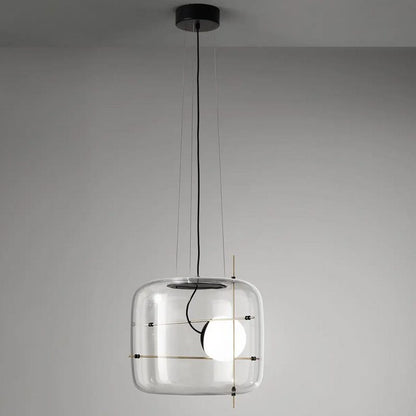 Suspension Luminaire Sphère Cubique En Verre
