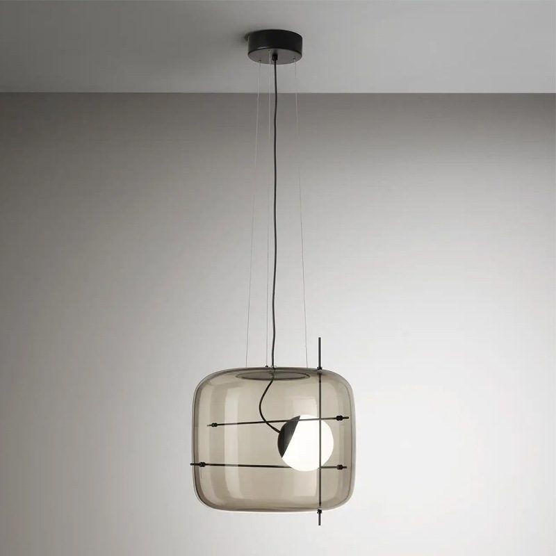 Suspension Luminaire Sphère Cubique En Verre