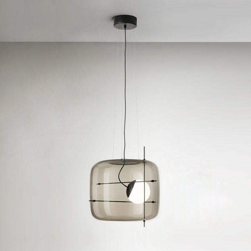Suspension Luminaire Sphère Cubique En Verre