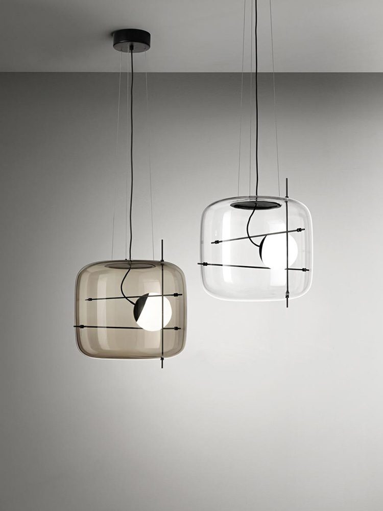Suspension Luminaire Sphère Cubique En Verre