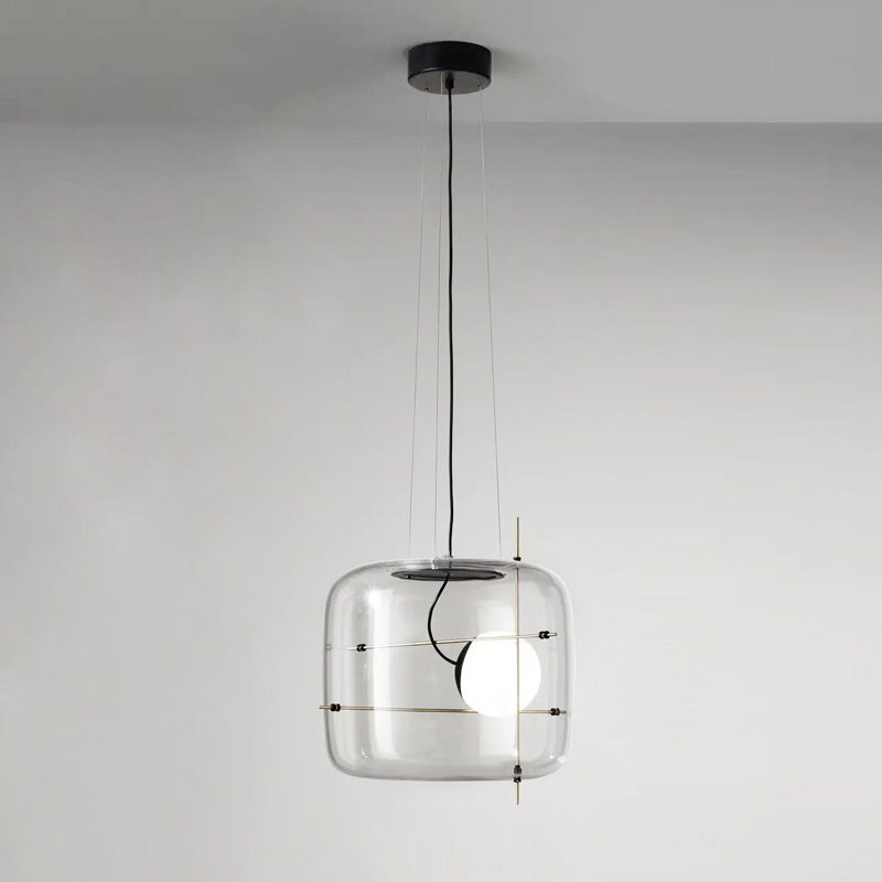 Suspension Luminaire Sphère Cubique En Verre