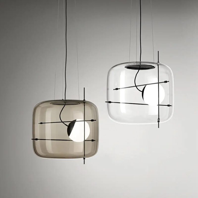 Suspension Luminaire Sphère Cubique En Verre