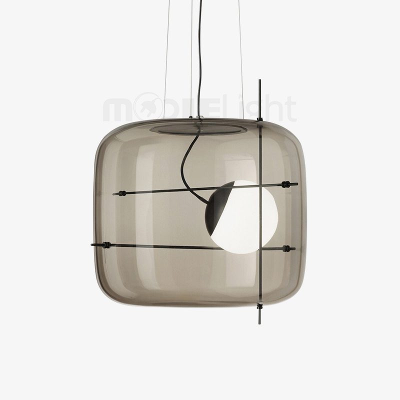 Suspension Luminaire Sphère Cubique En Verre