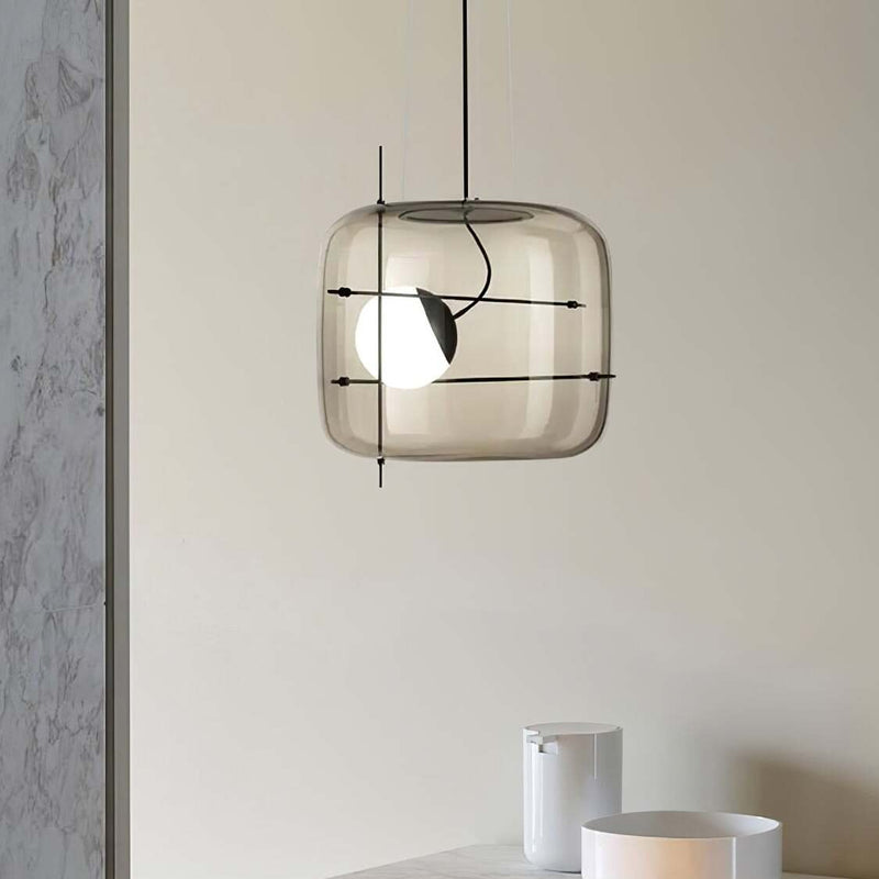 Suspension Luminaire Sphère Cubique En Verre