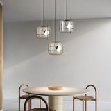 Suspension Luminaire Sphère Cubique En Verre