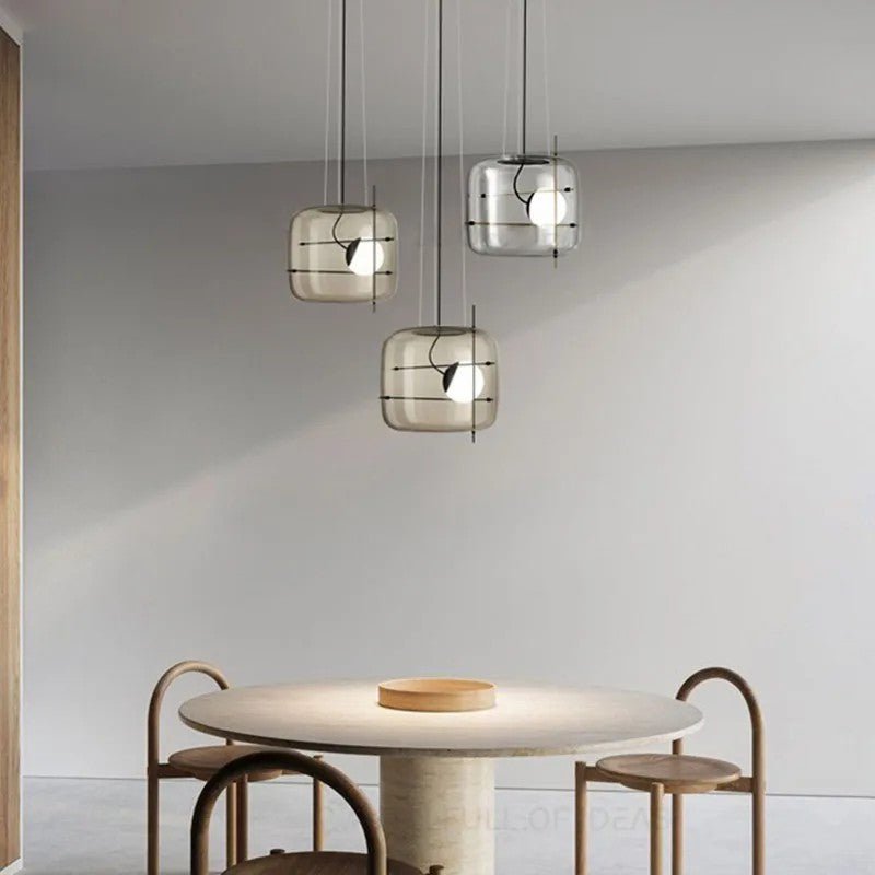 Suspension Luminaire Sphère Cubique En Verre