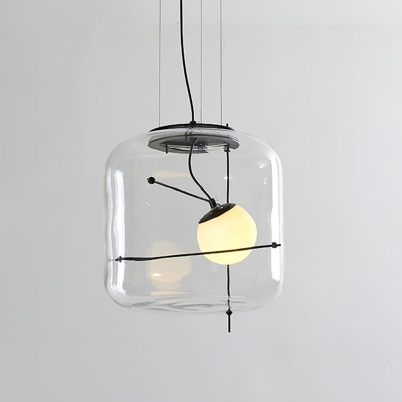 Suspension Luminaire Sphère Cubique En Verre