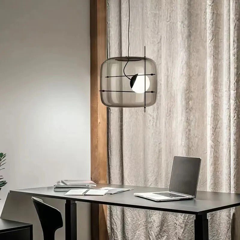 Suspension Luminaire Sphère Cubique En Verre