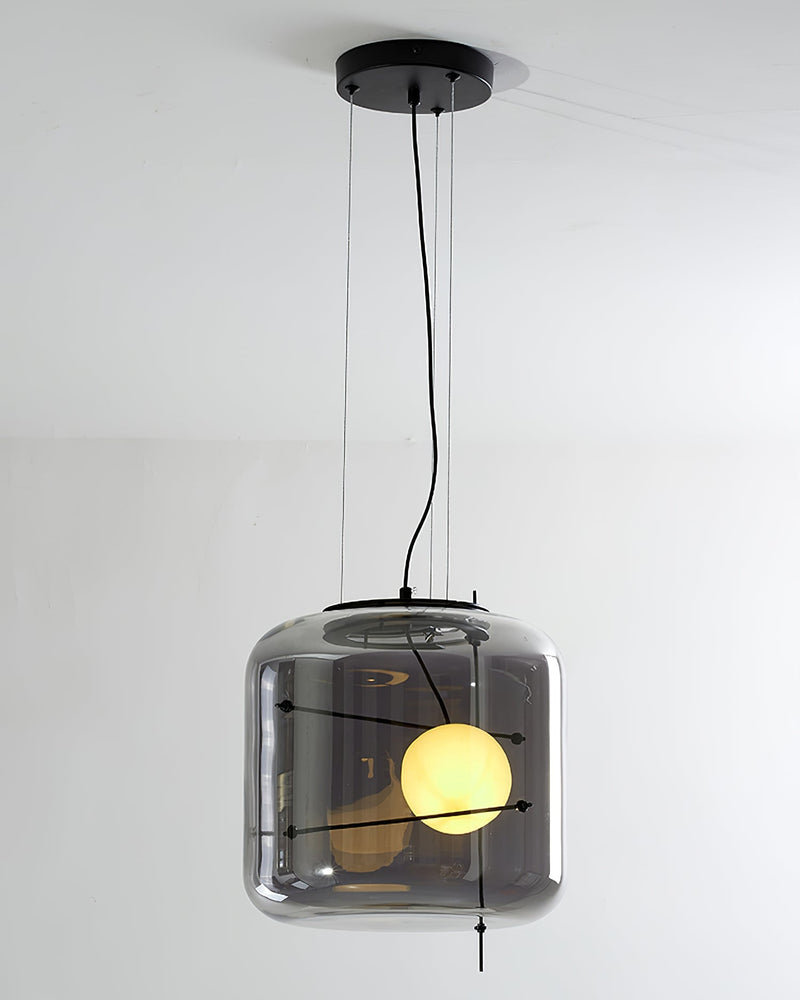 Suspension Luminaire Sphère Cubique En Verre