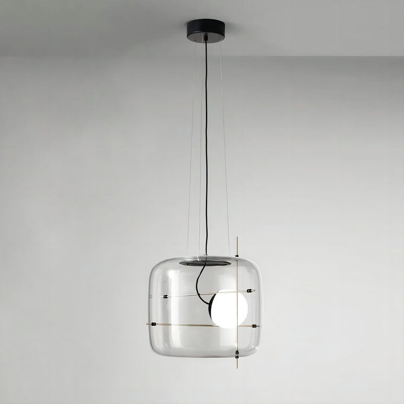 Suspension Luminaire Sphère Cubique En Verre