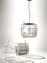 Suspension Luminaire Sphère Cubique En Verre