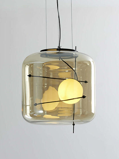 Suspension Luminaire Sphère Cubique En Verre