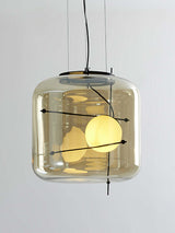 Suspension Luminaire Sphère Cubique En Verre