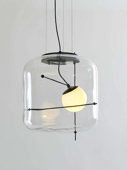 Suspension Luminaire Sphère Cubique En Verre