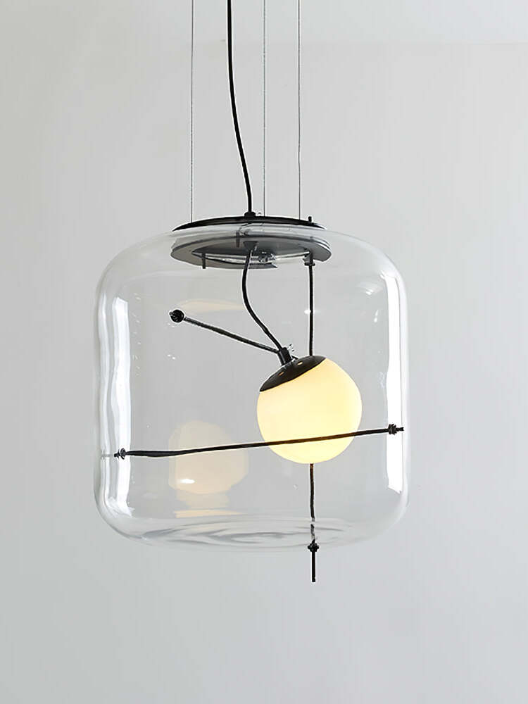 Suspension Luminaire Sphère Cubique En Verre