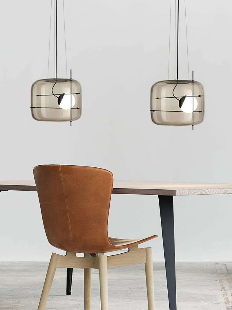Suspension Luminaire Sphère Cubique En Verre