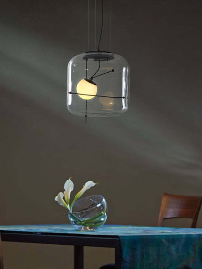 Suspension Luminaire Sphère Cubique En Verre