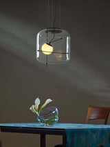 Suspension Luminaire Sphère Cubique En Verre