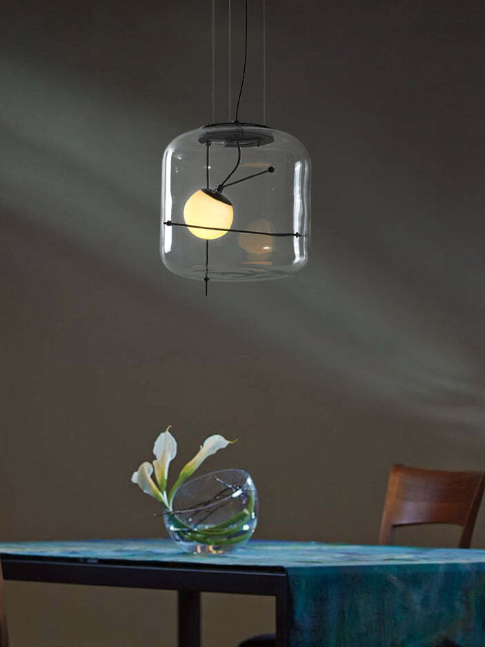 Suspension Luminaire Sphère Cubique En Verre