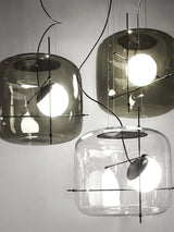 Suspension Luminaire Sphère Cubique En Verre