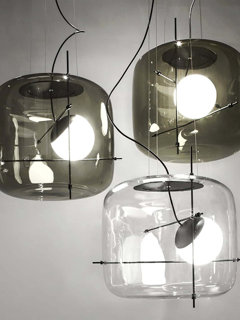 Suspension Luminaire Sphère Cubique En Verre