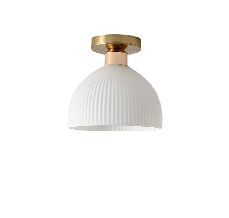 Plafonnier semi encastré blanc lait