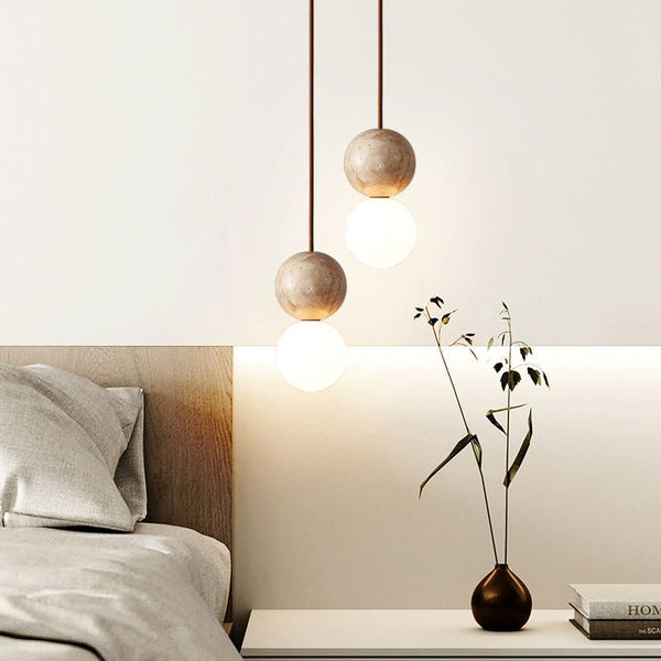 Suspension Lampe en bois ronde