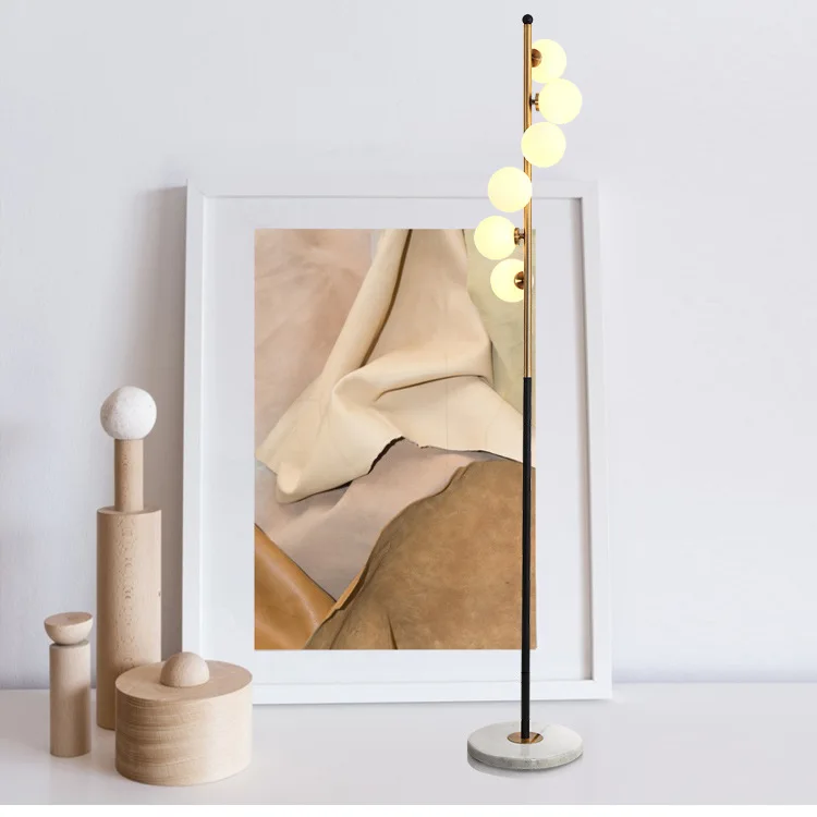 Lampadaire Nordique Marbre et Laiton