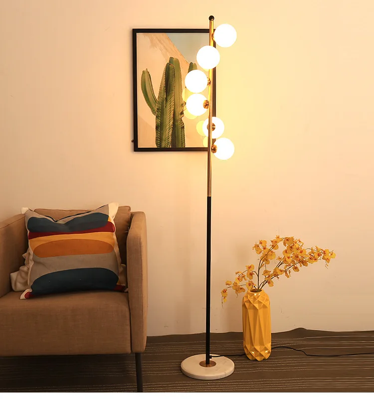 Lampadaire Nordique Marbre et Laiton
