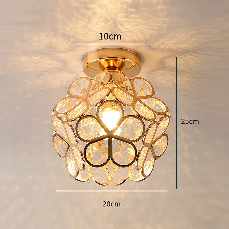 Plafonnier en verre au design style fleurs